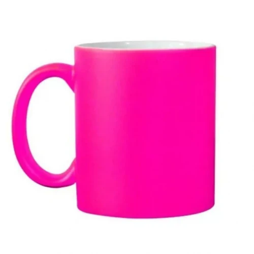 Caneca de Louça Fluorescente Fosca - 325 ml Pink